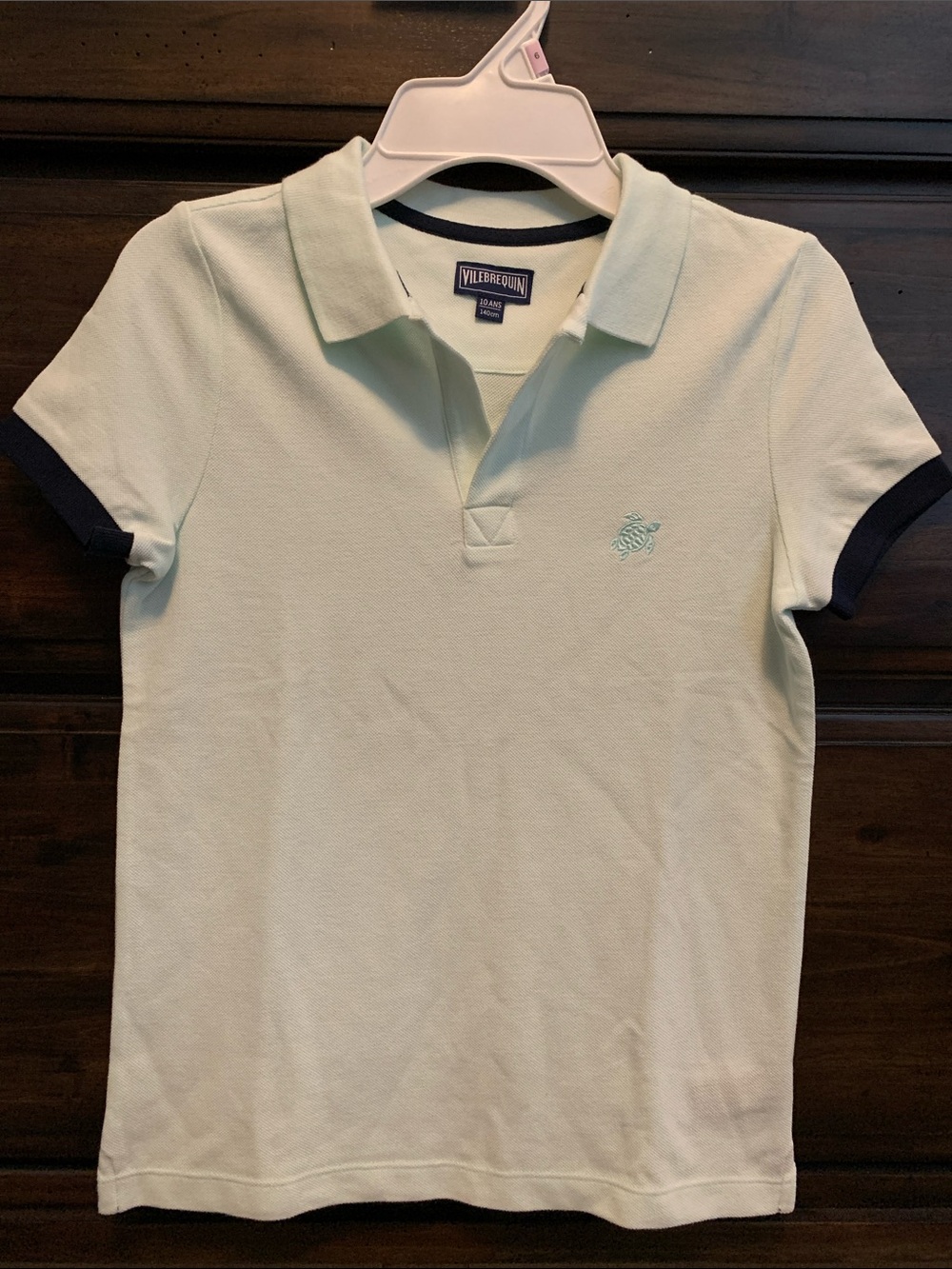 Vilebrequin Light Mint Polo with Navy Trim
